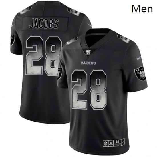 Raiders 28 Josh Jacobs Black Arch Smoke Vapor Untouchable Limited Jersey